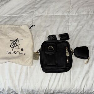 Tote & Carry Gold Hardware W/ Crossbody NWT